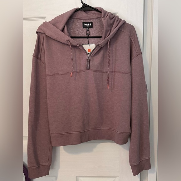 BASS OUTDOOR Women’s Quarter-Zip Pullover Long Sleeve Hoodie Size L - Picture 1 of 4